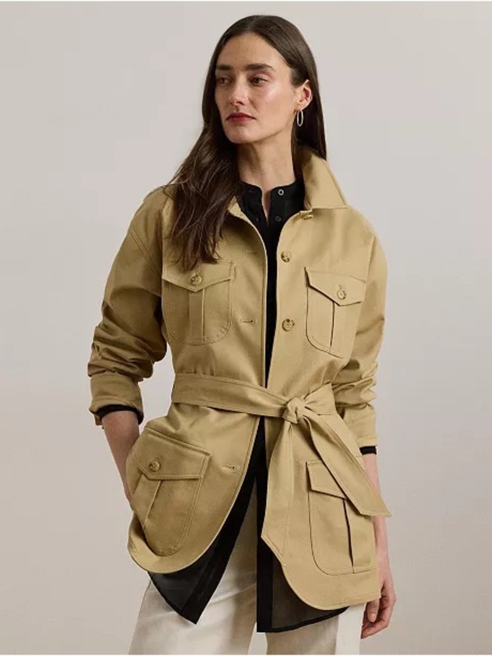 Lauren Ralph Lauren Women's Double-Faced Stretch Cotton Field Jacket